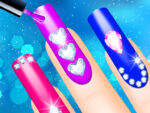 Glow Nails: manicure em corredor de atratividade vestindo com a intenção de meninas